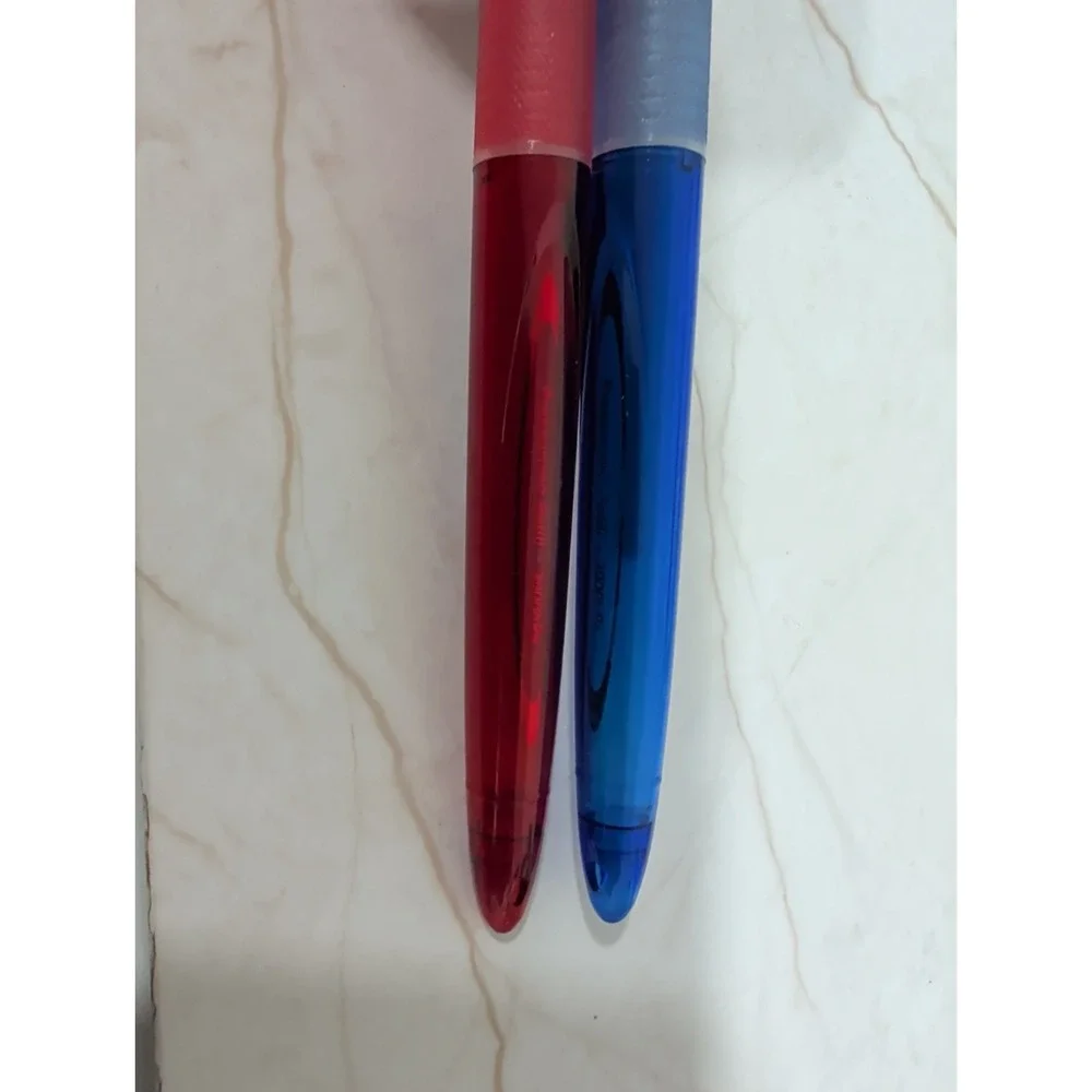 Mitsubishi Uni Power Tank Ballpoint Pen Red Blue Lot 2 Cap Type 1.0mm Bold